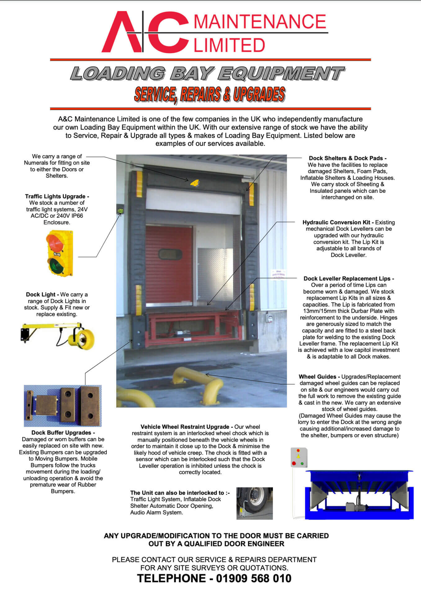 dock leveller repairs & upgrades service & repair manual information sheet cover