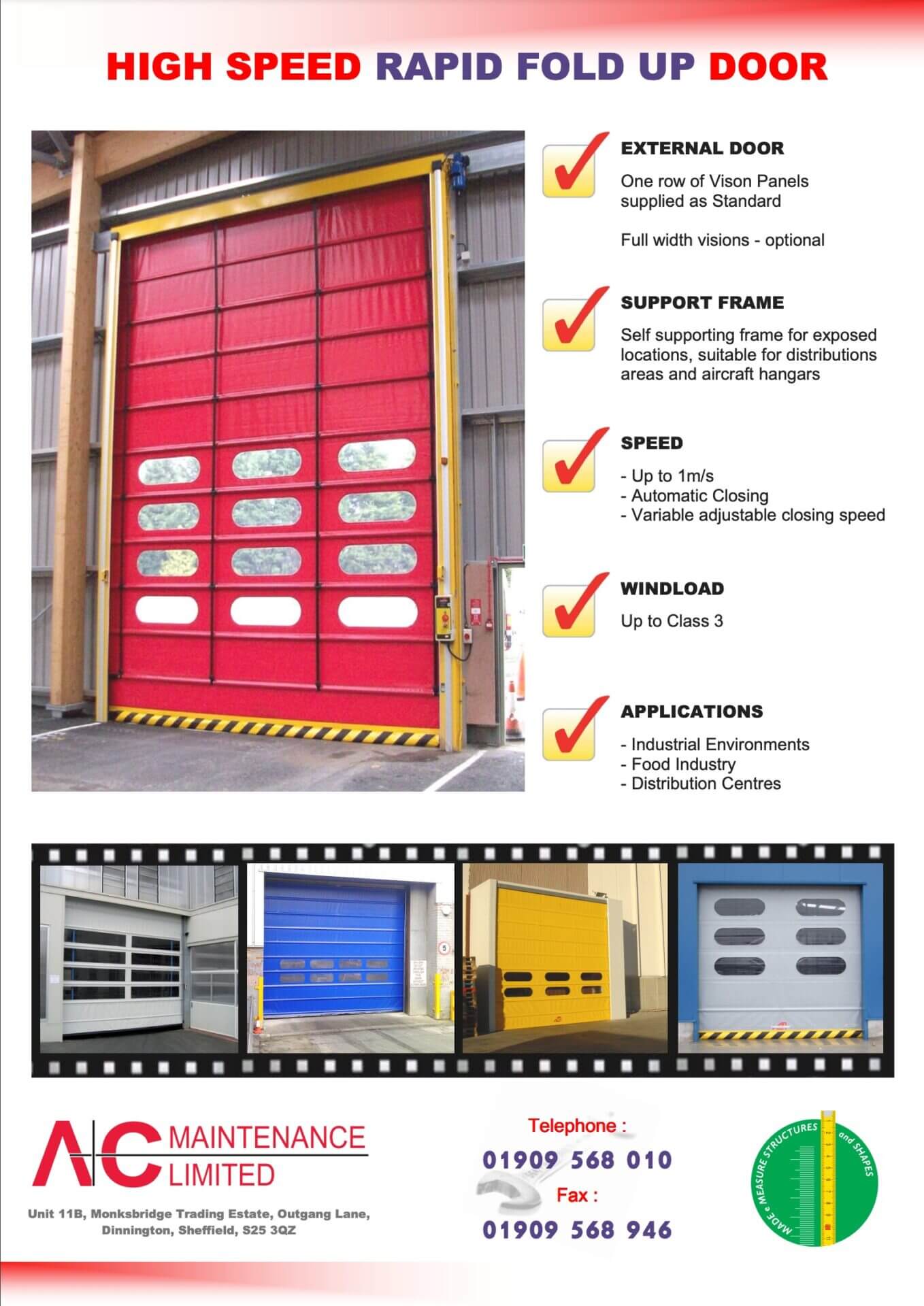 high speed doors data sheet cover