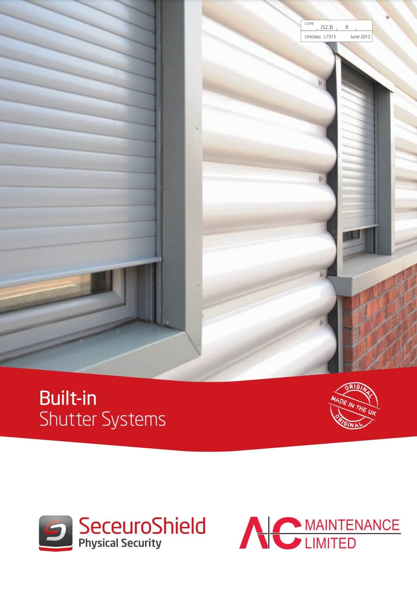 seceuroshield built in shutter systems brochure cover