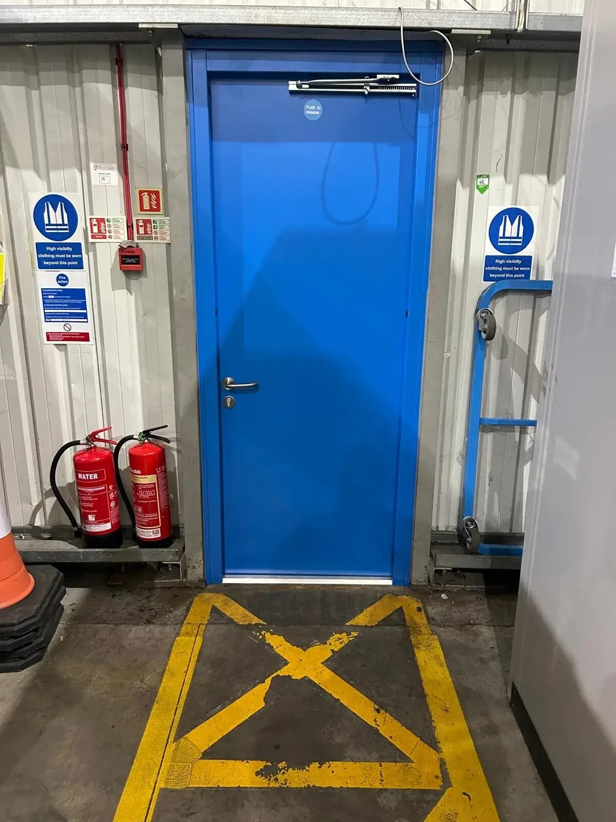 steel security door blue